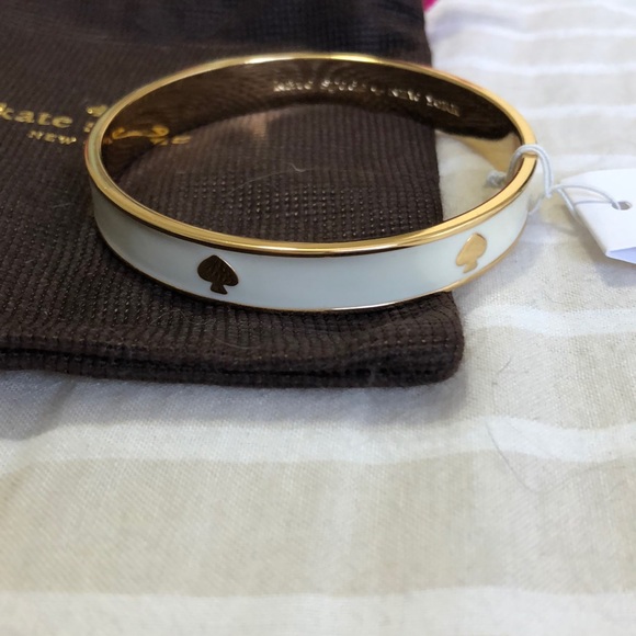 kate spade Jewelry - NWT Kate Spade white and gold spade bangle kate spade Jewelry - NWT Kate Spade white and gold spade bangle